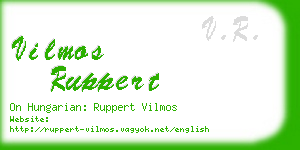 vilmos ruppert business card